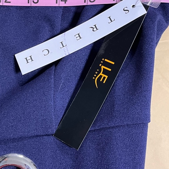 NWTs Ile NewYork navy blue button front collared dress with stretch size 10 - Picture 7 of 11